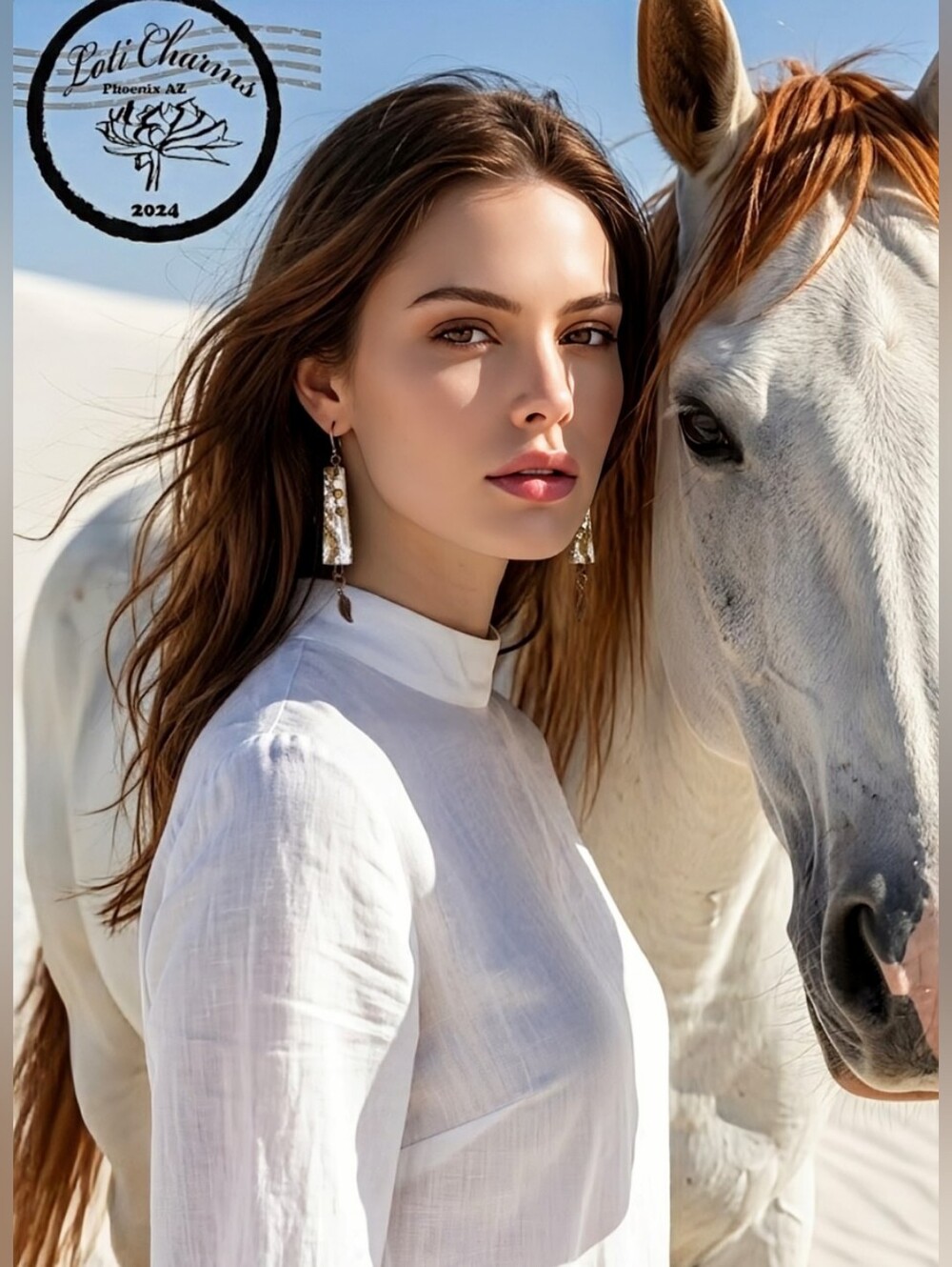 Natural Wild Horse Jasper In Rustic Artisan Handmade Statement Copper Earrings - Picture 3 of 8